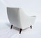 Danish Rosewood Easy Chair with Low Back Upholstered in White Fabric, 1960s 5