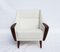 Danish Rosewood Easy Chair with Low Back Upholstered in White Fabric, 1960s 2