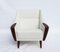 Danish Rosewood Easy Chair with Low Back Upholstered in White Fabric, 1960s, Image 2