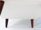 Poltrona danesa de palisandro con respaldo alto tapizado en tela blanca, años 60, Imagen 9