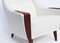 Danish Rosewood Easy Chair with Tall Back Upholstered in White Fabric, 1960s 6
