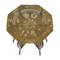 Antiker indochinesischer Teetisch mit durchbrochener Kupferplatte 2