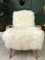 Vintage Art Deco White Sheepskin Armchair 6