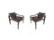 Plywood & Dark Brown Leather Upholstery Armchairs, 1970s, Set of 2, Image 1