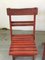 Mid-Century Rimini Chairs with Red Painted Wooden Frame and Slats, Set of 3 4
