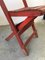 Mid-Century Rimini Chairs with Red Painted Wooden Frame and Slats, Set of 3 7
