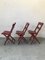 Mid-Century Rimini Chairs with Red Painted Wooden Frame and Slats, Set of 3 2