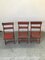 Chaises Rimini Mid-Century avec Cadre et Lattes en Bois Peint en Rouge, Set de 3 12