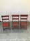 Mid-Century Rimini Chairs with Red Painted Wooden Frame and Slats, Set of 3 12