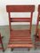 Mid-Century Rimini Chairs with Red Painted Wooden Frame and Slats, Set of 3 5