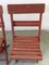 Mid-Century Rimini Chairs with Red Painted Wooden Frame and Slats, Set of 3 6