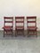 Chaises Rimini Mid-Century avec Cadre et Lattes en Bois Peint en Rouge, Set de 3 1