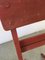 Mid-Century Rimini Chairs with Red Painted Wooden Frame and Slats, Set of 3 13