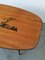 Mid-Century Wooden Coffee Table with Decorated Deer Run Pattern on Top & Black Painted Iron Legs, 1950s, Image 8