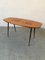 Mid-Century Wooden Coffee Table with Decorated Deer Run Pattern on Top & Black Painted Iron Legs, 1950s 1