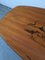 Mid-Century Wooden Coffee Table with Decorated Deer Run Pattern on Top & Black Painted Iron Legs, 1950s, Image 6