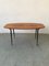 Mid-Century Wooden Coffee Table with Decorated Deer Run Pattern on Top & Black Painted Iron Legs, 1950s 3