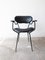 Mid-Century Black Painted Iron Frame & Black Skai Armchair Attributed to Gastone Rinaldi, 1950s, Image 1