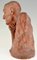 Sculpture Buste d'un Homme Art Deco en Terracotta par Gaston Hauchecorne, 1920s 6