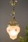 Neoclassical Style Bronze and Frosted Glass Pendant Light with an Eagle, 1920s, Image 7