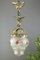 Neoclassical Style Bronze and Frosted Glass Pendant Light with an Eagle, 1920s, Image 9