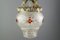 Lampada a sospensione in stile neoclassico in bronzo e vetro satinato con aquila, anni '20, Immagine 14