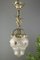 Neoclassical Style Bronze and Frosted Glass Pendant Light with an Eagle, 1920s 8