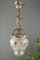 Neoclassical Style Bronze and Frosted Glass Pendant Light with an Eagle, 1920s, Image 8