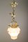 Neoclassical Style Bronze and Frosted Glass Pendant Light with an Eagle, 1920s 2