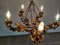 Vintage Chandelier with Grapevine Leaves and Murano Glass from Ferro Art, 1970s 6