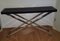 Modernist Console Table with Leather Edged Tabletop on Chrome Frame 1