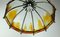 Mid-Century Brutalist Wrought Iron and Murano Glass Ceiling Lamp 4