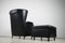 Chaise et Ottomane DS-23 en Cuir Noir par Josef Schulte pour de Sede, 1980s, Set de 2 4