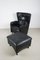DS-23 Black Leather Chair & Ottoman by Josef Schulte for de Sede, 1980s, Set of 2 7