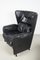 DS-23 Black Leather Chair & Ottoman by Josef Schulte for de Sede, 1980s, Set of 2 6