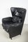 DS-23 Black Leather Chair & Ottoman by Josef Schulte for de Sede, 1980s, Set of 2, Image 6