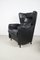 DS-23 Black Leather Chair & Ottoman by Josef Schulte for de Sede, 1980s, Set of 2 11