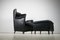 DS-23 Black Leather Chair & Ottoman by Josef Schulte for de Sede, 1980s, Set of 2 3
