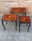 Marquetry Nesting Tables with Cabriole Shaped Legs, 1950s, Set of 3 5