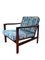 Blue Jacquard B-7752 Lounge Chair by Zenon Bączyk for Swarzędzkie Fabryki Mebli, 1960s 1