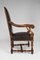 Large Antique Louis XIII Style Leather and Carved Walnut Desk Chair, 1860s, Image 5