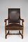 Large Antique Louis XIII Style Leather and Carved Walnut Desk Chair, 1860s, Image 7