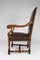 Large Antique Louis XIII Style Leather and Carved Walnut Desk Chair, 1860s 2