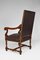 Large Antique Louis XIII Style Leather and Carved Walnut Desk Chair, 1860s, Image 3