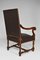 Large Antique Louis XIII Style Leather and Carved Walnut Desk Chair, 1860s 4