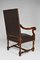 Large Antique Louis XIII Style Leather and Carved Walnut Desk Chair, 1860s, Image 4