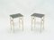 Gold Metal and Black Opaline Glass Side Tables, 1960s, Set of 2 10