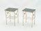 Gold Metal and Black Opaline Glass Side Tables, 1960s, Set of 2, Image 2