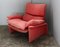 Vintage Italian Red Velvet Armchair by Giovanni Offredi for Saporiti Italia 6