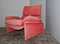 Vintage Italian Red Velvet Armchair by Giovanni Offredi for Saporiti Italia 1